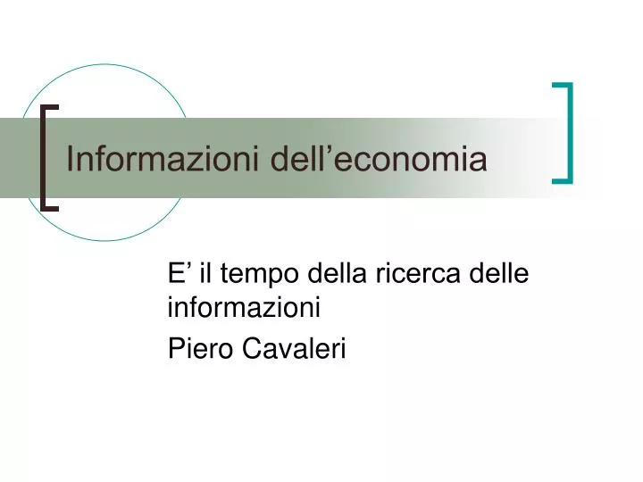 informazioni dell economia