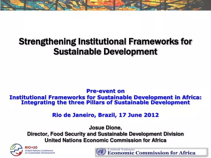 strengthening institutional frameworks for sustainable development