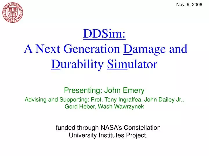 ddsim a next generation d amage and d urability sim ulator