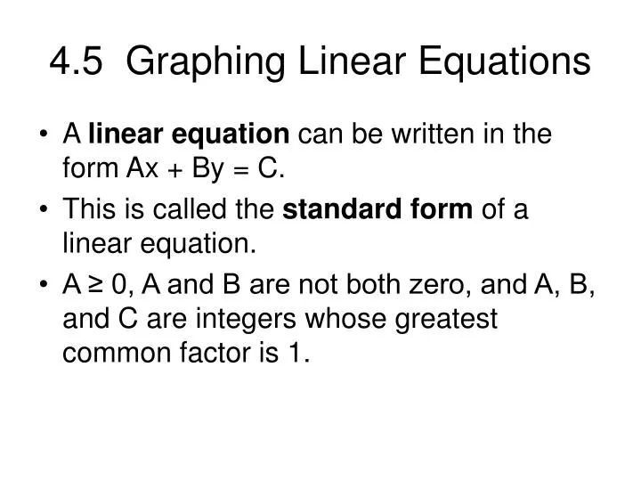 4 5 graphing linear equations