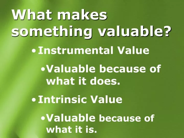 what makes something valuable