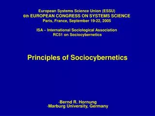 Principles of Sociocybernetics