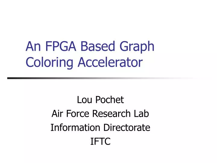 an fpga based graph coloring accelerator