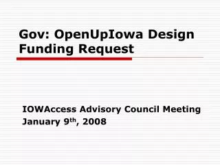 Gov: OpenUpIowa Design Funding Request