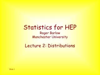statistics for hep roger barlow manchester university