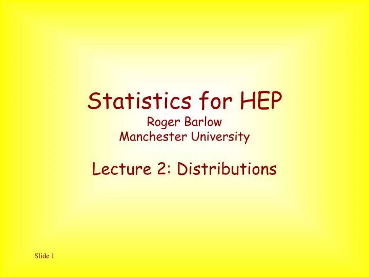 statistics for hep roger barlow manchester university
