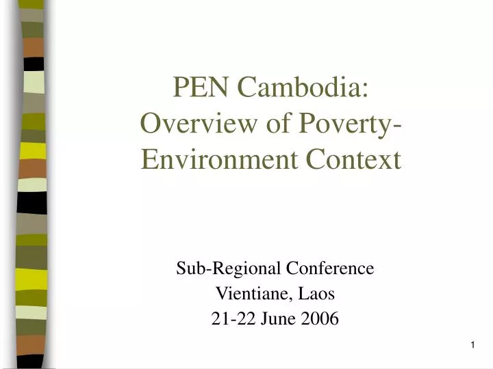 pen cambodia overview of poverty environment context