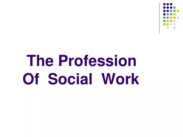 the profession of social work