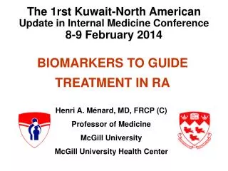 BIOMARKERS TO GUIDE TREATMENT IN RA