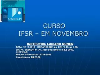 curso ifsr em novembro