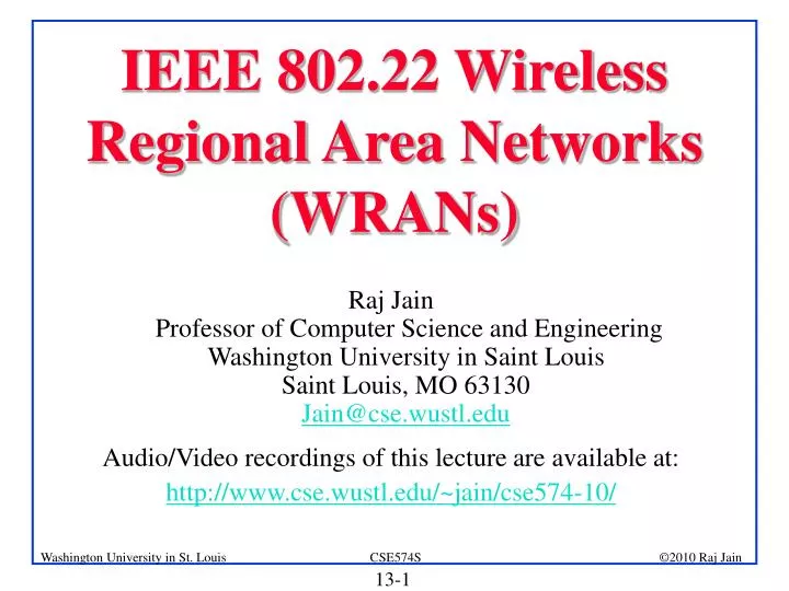 ieee 802 22 wireless regional area networks wrans