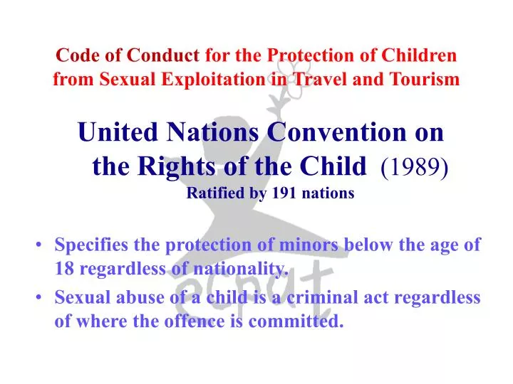 code of conduct for the protection of children from sexual exploitation in travel and tourism