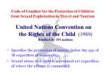 Code of Conduct for the Protection of Children from Sexual Exploitation in Travel and Tourism