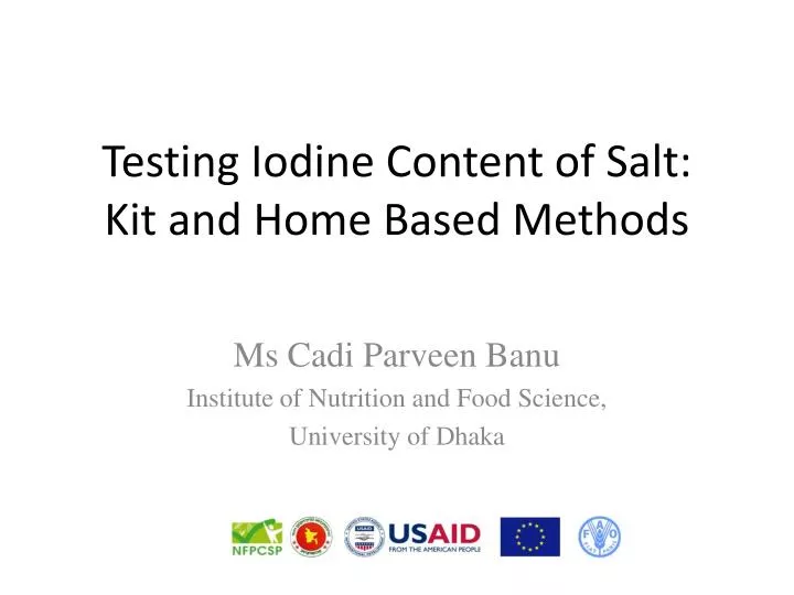 testing iodine content of salt kit and home based methods