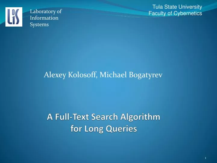 a full text search algorithm for long queries