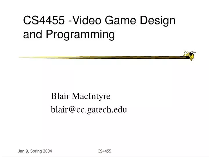 cs4455 video game design and programming