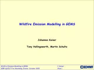 Wildfire Emission Modelling in GEMS