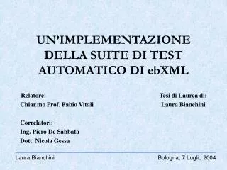 un implementazione della suite di test automatico di ebxml
