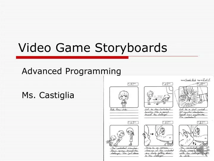 video game storyboards