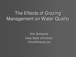 The Effects of Grazing Management on Water Quality