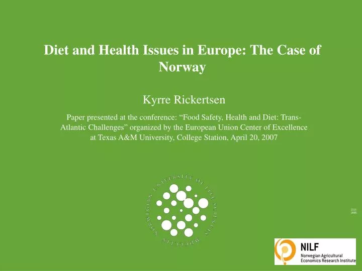 diet and health issues in europe the case of norway