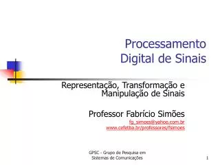 processamento digital de sinais