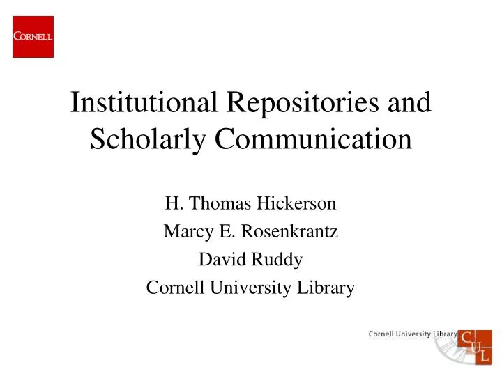 institutional repositories and scholarly communication