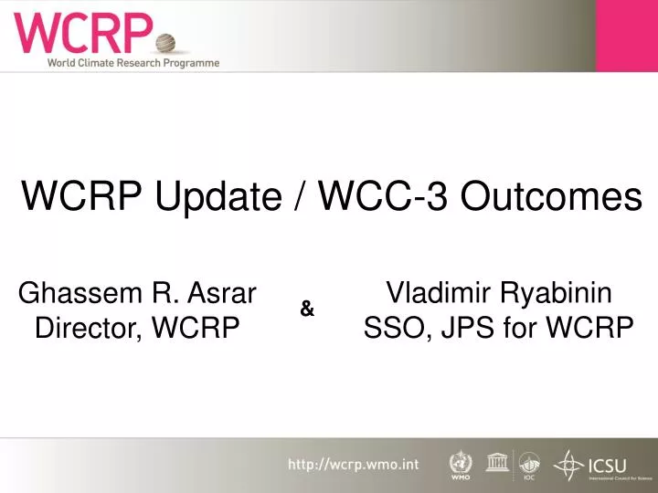 wcrp update wcc 3 outcomes