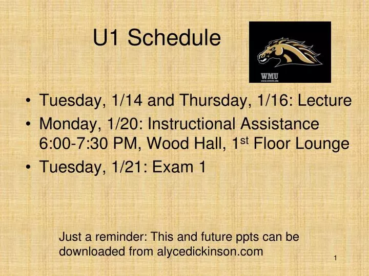 u1 schedule