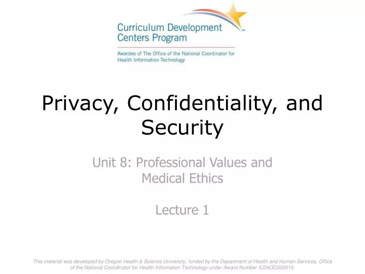 privacy confidentiality and security