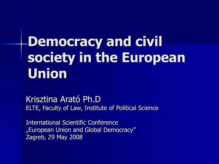democracy and civil society in the european union