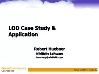 LOD Case Study &amp; Application