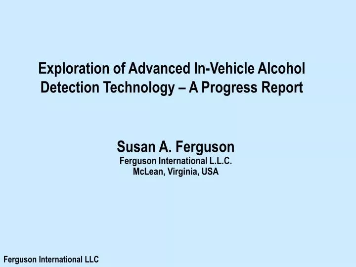 exploration of advanced in vehicle alcohol detection technology a progress report