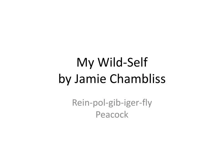 my wild self by jamie chambliss