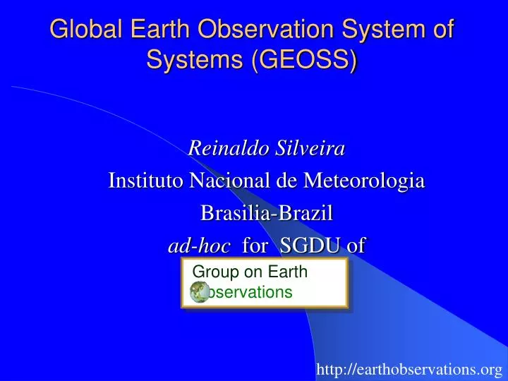 global earth observation system of systems geoss