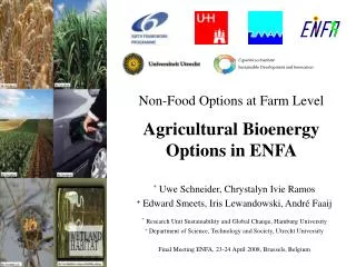 Non-Food Options at Farm Level Agricultural Bioenergy Options in ENFA