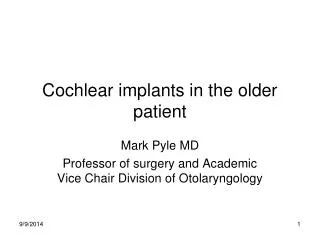 Cochlear implants in the older patient