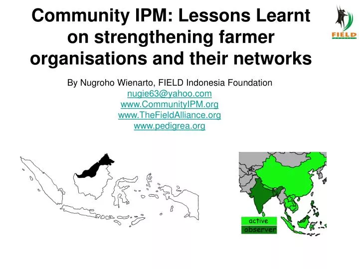 community ipm lessons learnt on strengthening farmer organisations and their networks