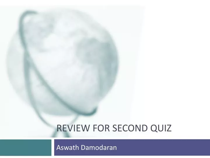 review for second quiz