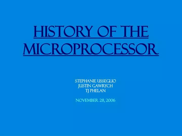history of the microprocessor