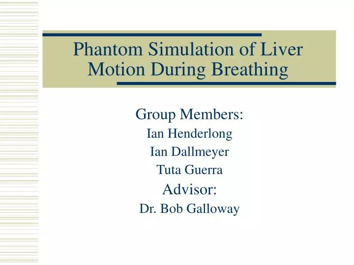 phantom simulation of liver motion during breathing