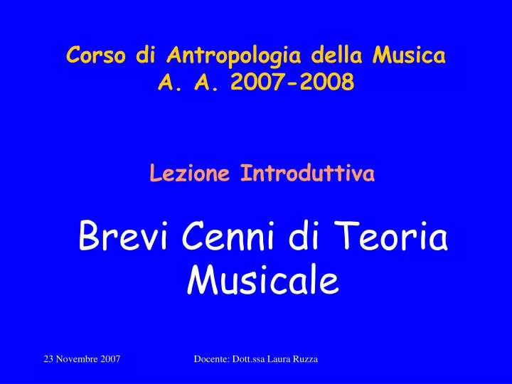 corso di antropologia della musica a a 2007 2008