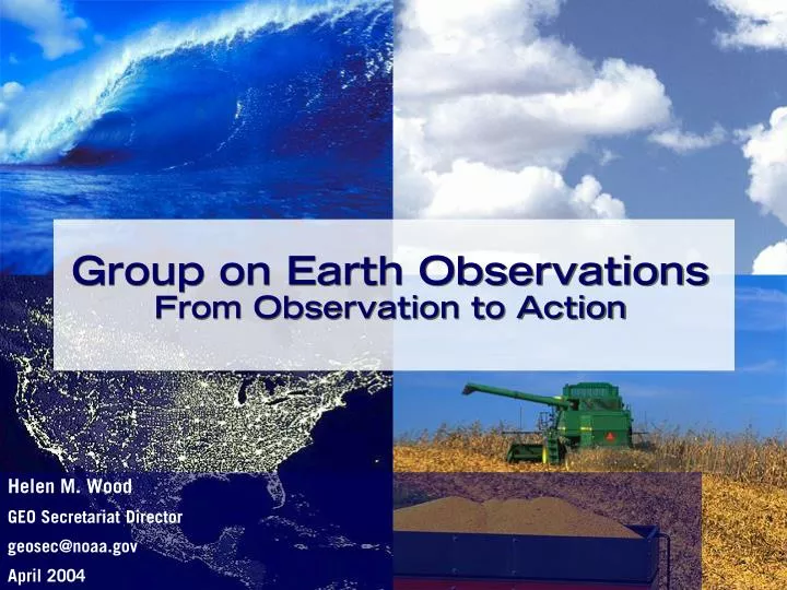group on earth observations from observation to action