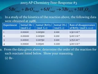 2003 AP Chemistry Free-Response #3