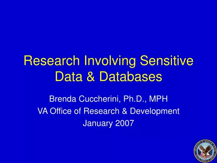 research involving sensitive data databases