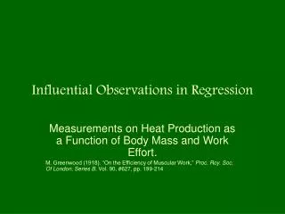 Influential Observations in Regression