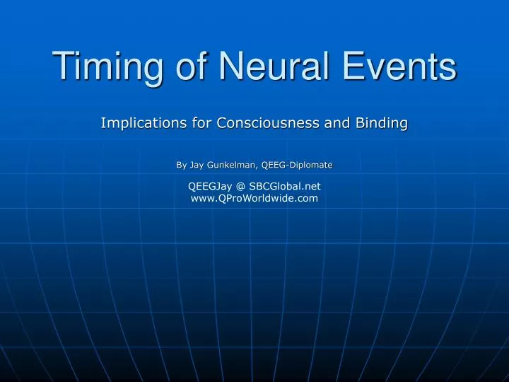 timing of neural events