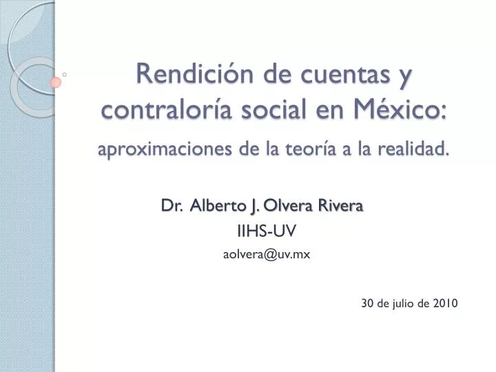 rendici n de cuentas y contralor a social en m xico aproximaciones de la teor a a la realidad