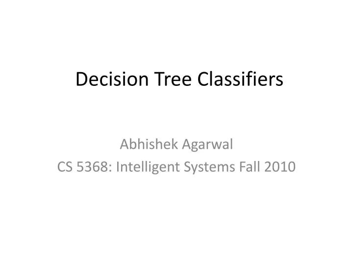 decision tree classifiers