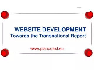 WEBSITE DEVELOPMENT Towards the Transnational Report